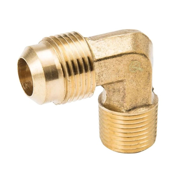 Thrifco Plumbing No. 49 1/2 Inch x 3/8 Inch Brass Flare MIP Elbow 9449019 - main